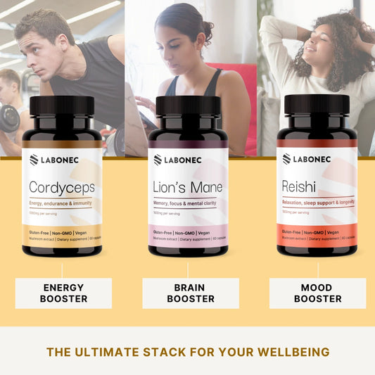 Labonec Ultimate Wellbeing Bundle (Lion’s Mane, Cordyceps, Reishi)